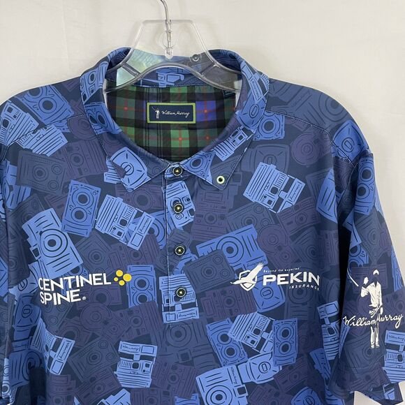 Bill William Murray Golf PGA TOUR Polo Shirt L Candid Camera DA Points - Picture 7 of 10